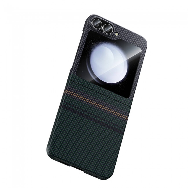 Galaxy Z Flip 6 Kılıf Karbon Fiber Tasarımlı Benks Aurora ArmorAir Kevlar Kapak Galaxy Z Flip 6 Kılıf Karbon Fiber Tasarımlı Benks Aurora ArmorAir Kevlar Kapak
