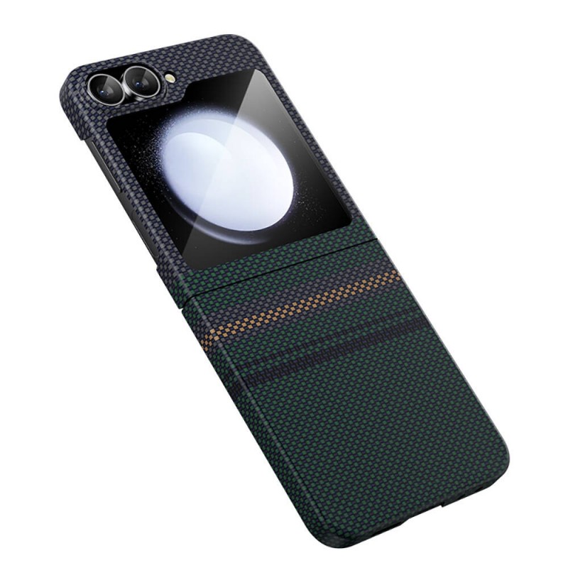 Bal-z Galaxy Z Flip 6 Kılıf Karbon Fiber Tasarımlı Benks Aurora ArmorAir Kevlar Kapak