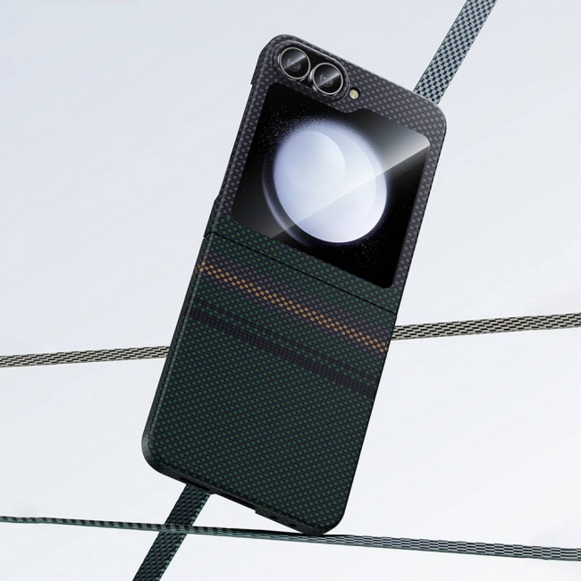 Galaxy Z Flip 6 Kılıf Karbon Fiber Tasarımlı Benks Aurora ArmorAir Kevlar Kapak Galaxy Z Flip 6 Kılıf Karbon Fiber Tasarımlı Benks Aurora ArmorAir Kevlar Kapak