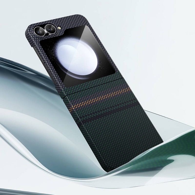 Bal-z Galaxy Z Flip 6 Kılıf Karbon Fiber Tasarımlı Benks Aurora ArmorAir Kevlar Kapak