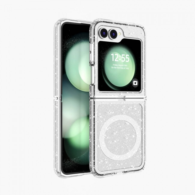 Galaxy Z Flip 6 Kılıf Magsafe Şarj Özellikli Parlayan Simli Saydam Renkli Zore Allstar Kapak Galaxy Z Flip 6 Kılıf Magsafe Şarj Özellikli Parlayan Simli Saydam Renkli Zore Allstar Kapak