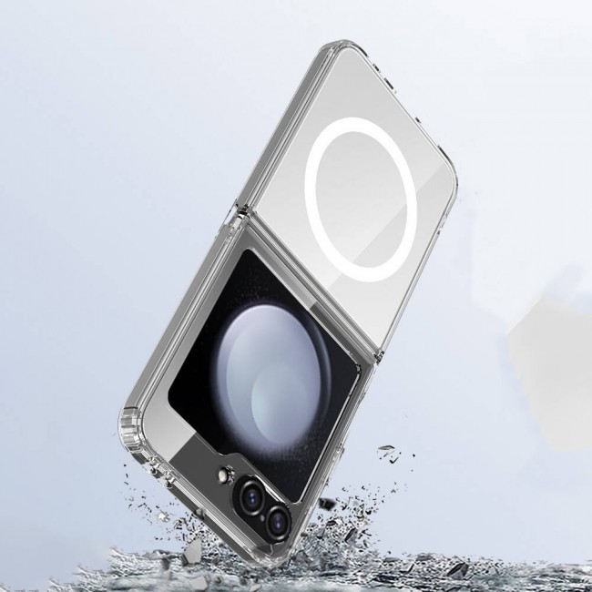 Galaxy Z Flip 6 Kılıf Magsafe Şarj Özellikli Şeffaf Sert PC Zore Embos Kapak Galaxy Z Flip 6 Kılıf Magsafe Şarj Özellikli Şeffaf Sert PC Zore Embos Kapak