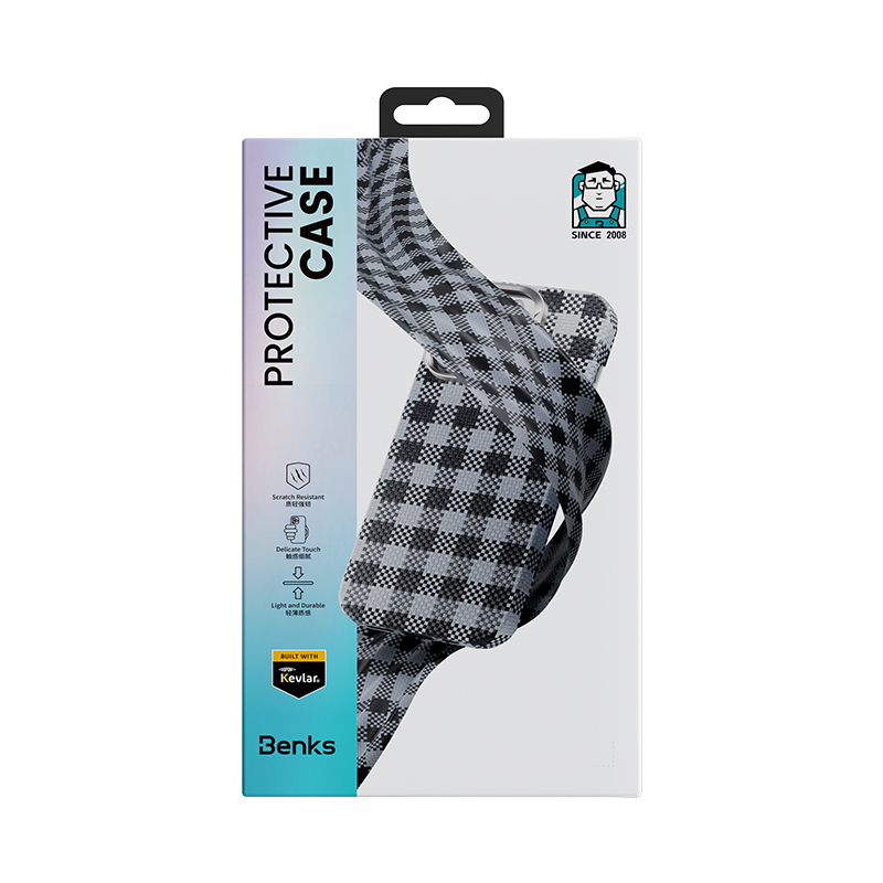 Bal-z Galaxy Z Flip 7 Kılıf M-safe Şarj Özellikli Ekose Tasarımlı Benks ArmorAir ArmorVichy Kevlar Kapak