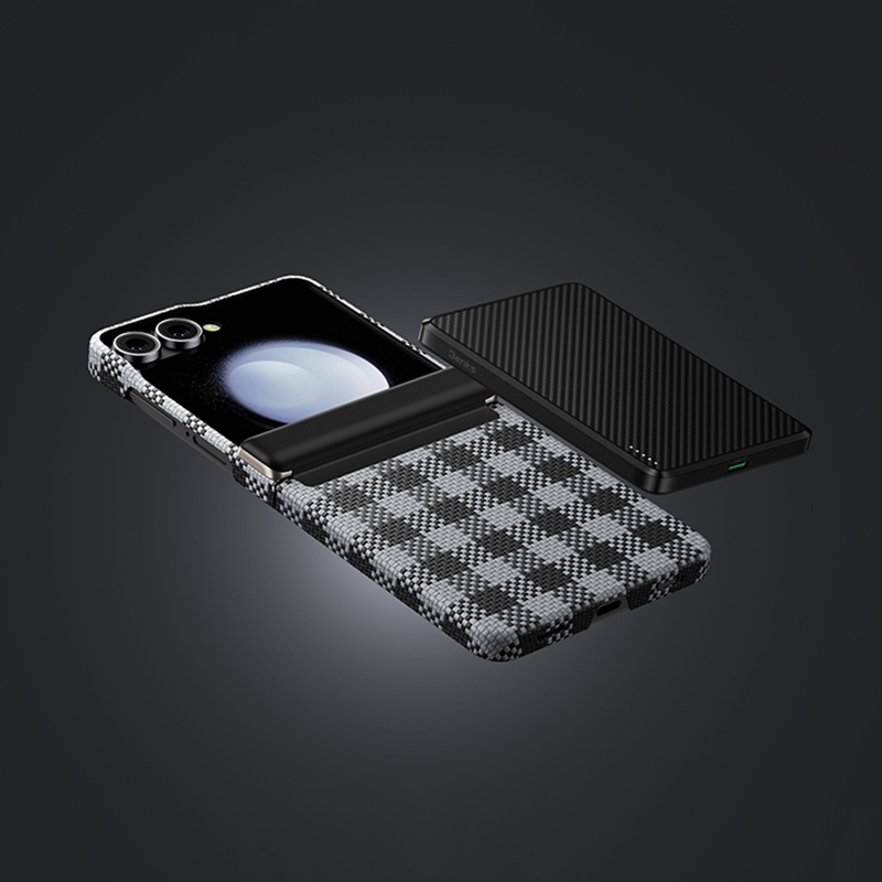 Bal-z Galaxy Z Flip 7 Kılıf M-safe Şarj Özellikli Ekose Tasarımlı Benks ArmorAir ArmorVichy Kevlar Kapak