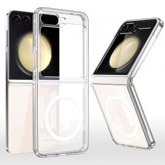Galaxy Z Flip 7 Kılıf M-safe Şarj Özellikli Şeffaf Sert PC Zore Embos Kapak Galaxy Z Flip 7 Kılıf M-safe Şarj Özellikli Şeffaf Sert PC Zore Embos Kapak