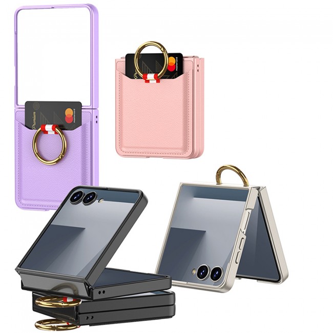 Galaxy Z Flip 7 Zore Kıpta Yüzüklü Kartlıklı Kapak Galaxy Z Flip 7 Zore Kıpta Yüzüklü Kartlıklı Kapak
