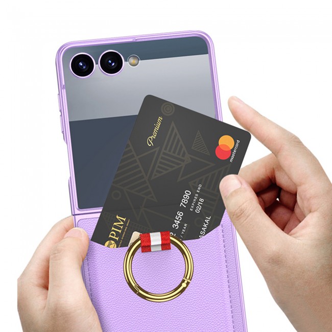 Galaxy Z Flip 7 Zore Kıpta Yüzüklü Kartlıklı Kapak Galaxy Z Flip 7 Zore Kıpta Yüzüklü Kartlıklı Kapak