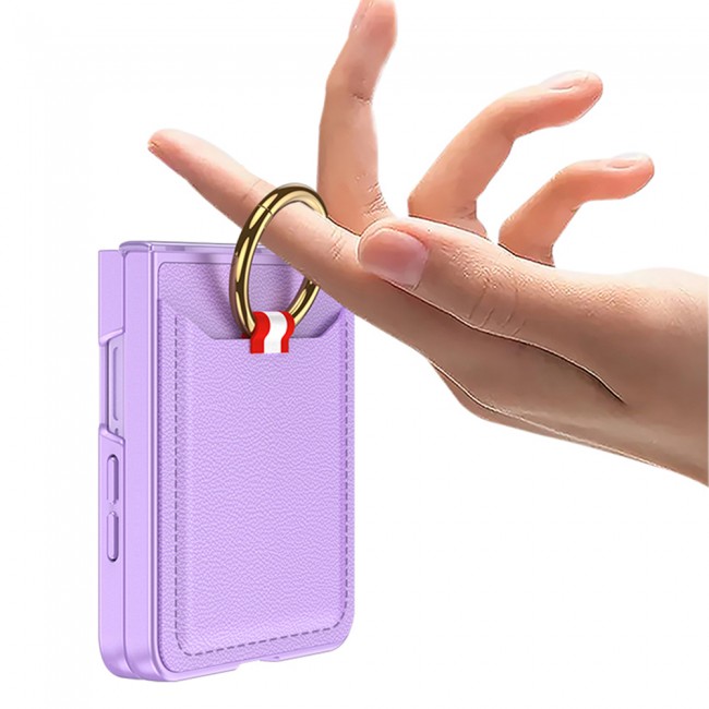 Galaxy Z Flip 7 Zore Kıpta Yüzüklü Kartlıklı Kapak Galaxy Z Flip 7 Zore Kıpta Yüzüklü Kartlıklı Kapak