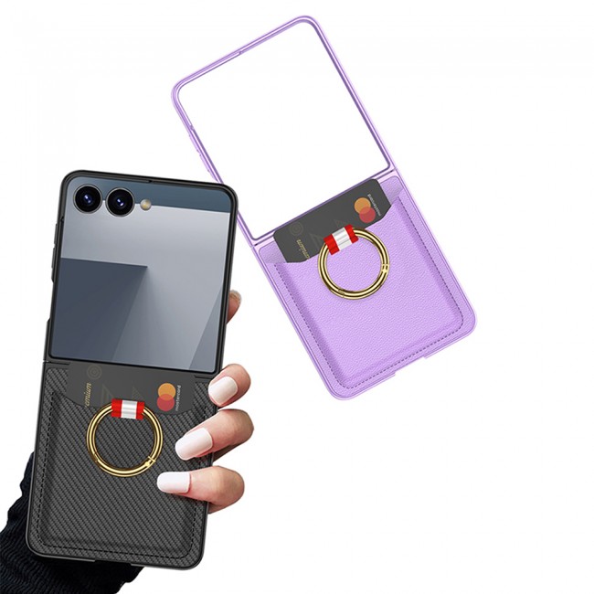 Galaxy Z Flip 7 Zore Kıpta Yüzüklü Kartlıklı Kapak Galaxy Z Flip 7 Zore Kıpta Yüzüklü Kartlıklı Kapak