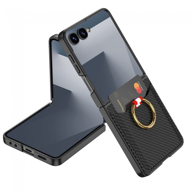 Galaxy Z Flip 7 Zore Kıpta Yüzüklü Kartlıklı Kapak Galaxy Z Flip 7 Zore Kıpta Yüzüklü Kartlıklı Kapak