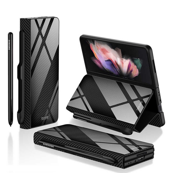 Galaxy Z Fold 3 Kılıf Zore Kalem Bölmeli Droga Kılıf