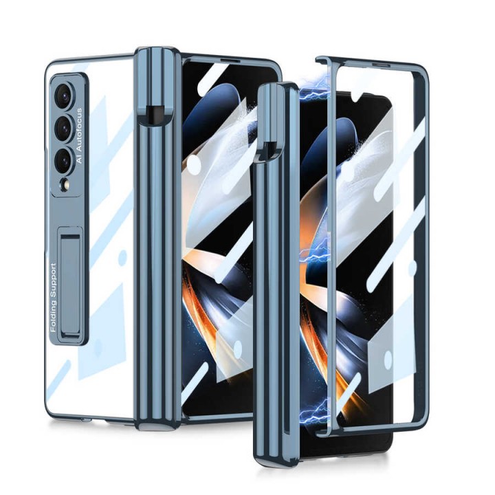 Galaxy Z Fold 4 Kılıf Zore Kıpta Standlı Kalem Bölmeli Kapak