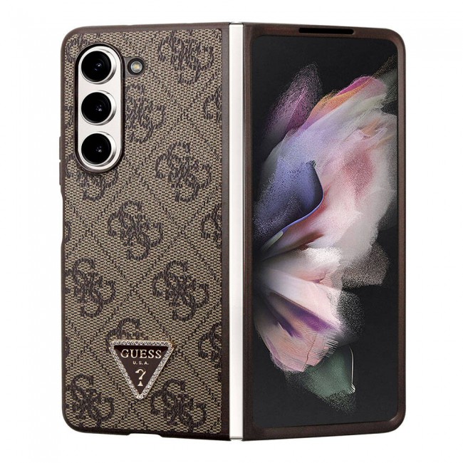 Galaxy Z Fold 5 Kılıf Guess Orjinal Lisanslı PU Deri Taşlı Üçgen Logo 4G Desenli Strass Kapak Galaxy Z Fold 5 Kılıf Guess Orjinal Lisanslı PU Deri Taşlı Üçgen Logo 4G Desenli Strass Kapak