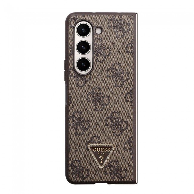 Galaxy Z Fold 5 Kılıf Guess Orjinal Lisanslı PU Deri Taşlı Üçgen Logo 4G Desenli Strass Kapak Galaxy Z Fold 5 Kılıf Guess Orjinal Lisanslı PU Deri Taşlı Üçgen Logo 4G Desenli Strass Kapak
