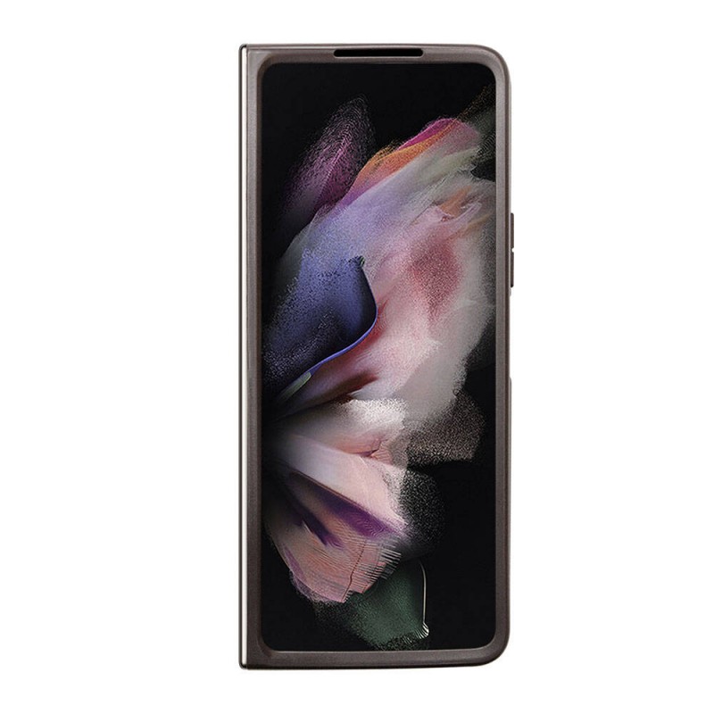 Bal-z Galaxy Z Fold 5 Kılıf Guess Orjinal Lisanslı PU Deri Taşlı Üçgen Logo 4G Desenli Strass Kapak