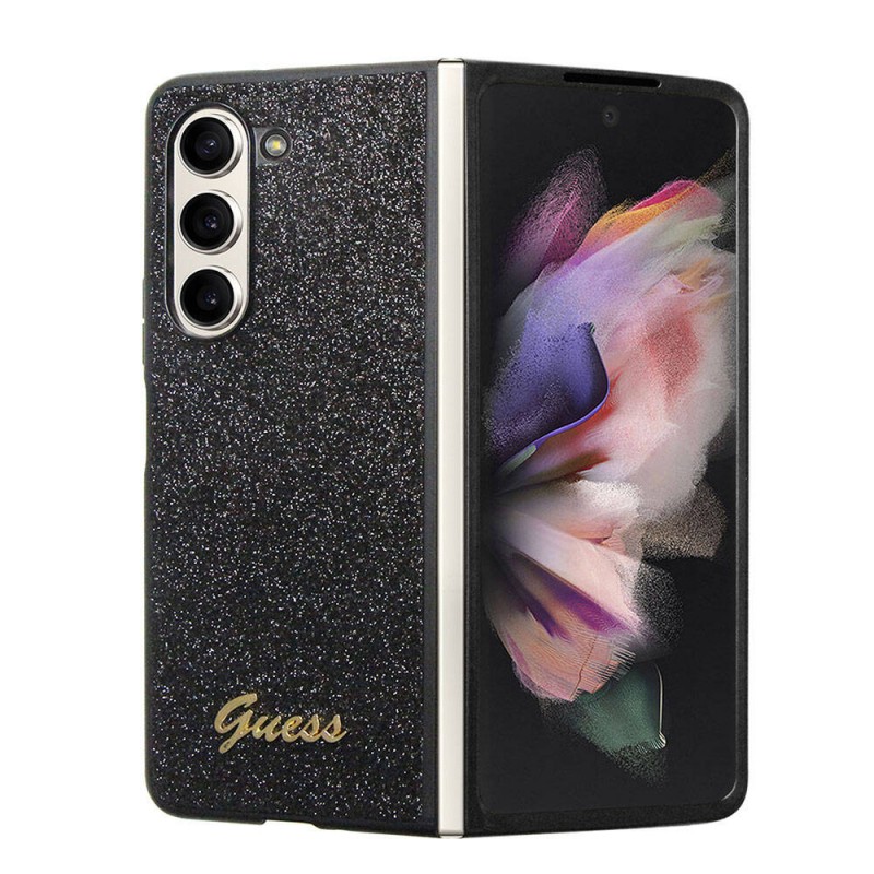 Bal-z Galaxy Z Fold 5 Kılıf Guess Orjinal Lisanslı Yazı Logolu Glitter Script Kapak