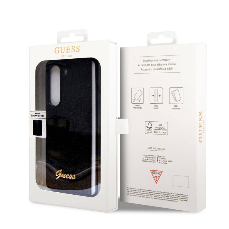 Bal-z Galaxy Z Fold 5 Kılıf Guess Orjinal Lisanslı Yazı Logolu Glitter Script Kapak