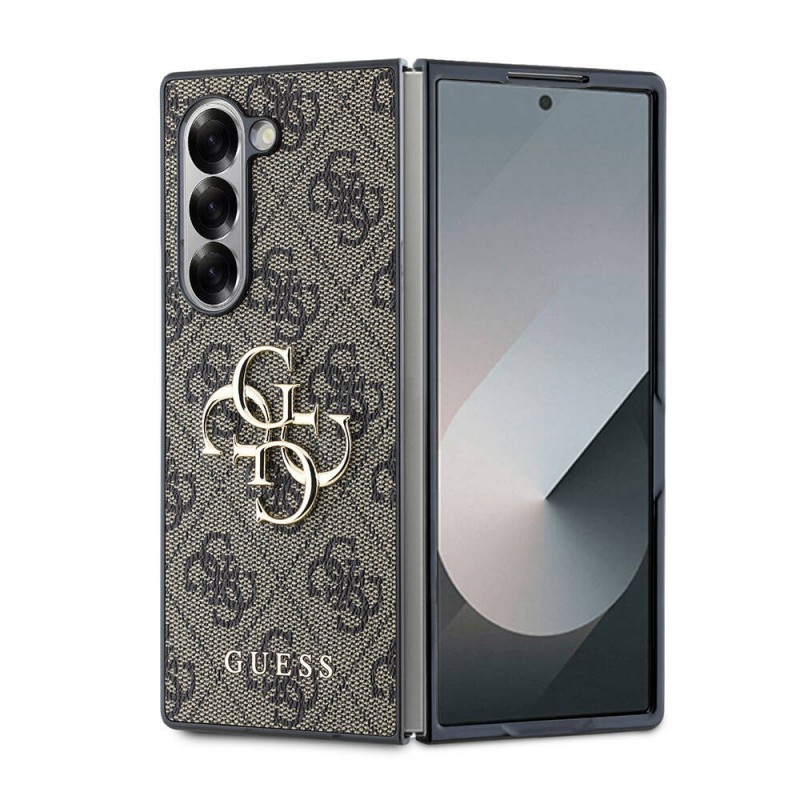 Bal-z Galaxy Z Fold 6 Kılıf Guess Orjinal Lisanslı Leather Metal Logo Kapak
