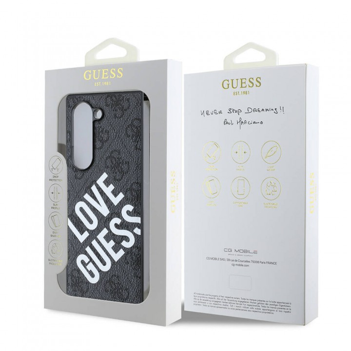 Galaxy Z Fold 6 Kılıf Guess Orjinal Lisanslı Magsafe Şarj Özellikli Love Guess Printing Kapak