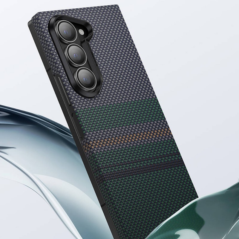 Bal-z Galaxy Z Fold 6 Kılıf Karbon Fiber Tasarımlı Benks Aurora ArmorAir Kevlar Kapak