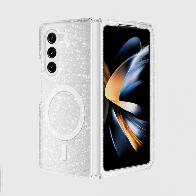 Bal-z Galaxy Z Fold 6 Kılıf M-safe Şarj Özellikli Parlayan Simli Saydam Renkli Zore Allstar Kapak