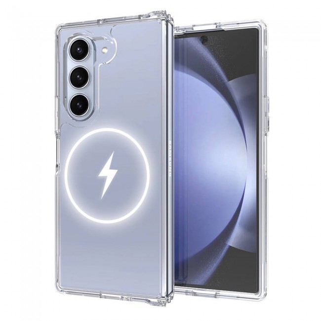 Galaxy Z Fold 6 Kılıf Magsafe Şarj Özellikli Şeffaf Sert PC Zore Embos Kapak Galaxy Z Fold 6 Kılıf Magsafe Şarj Özellikli Şeffaf Sert PC Zore Embos Kapak