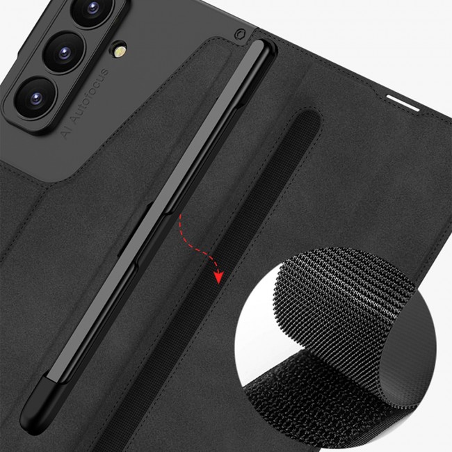 Galaxy Z Fold 7 Kılıf Kamera Korumalı Kadife Tasarımlı Zore Kıpta Kalem Bölmeli Fest Kapak Galaxy Z Fold 7 Kılıf Kamera Korumalı Kadife Tasarımlı Zore Kıpta Kalem Bölmeli Fest Kapak