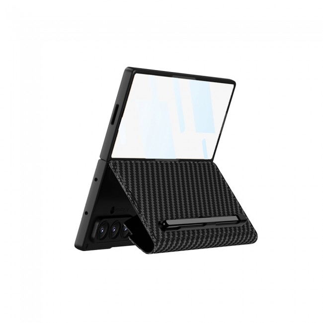 Galaxy Z Fold 7 Kılıf Kamera Korumalı Karbon Tasarımlı Zore Kıpta Kalem Bölmeli Fest Kapak Galaxy Z Fold 7 Kılıf Kamera Korumalı Karbon Tasarımlı Zore Kıpta Kalem Bölmeli Fest Kapak