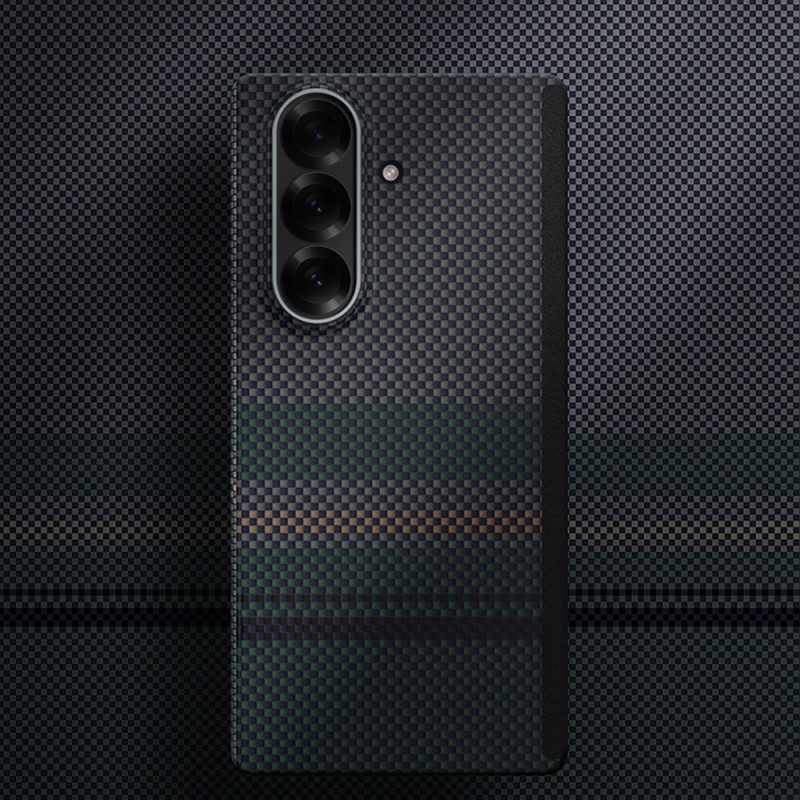 Bal-z Galaxy Z Fold 7 Kılıf M-safe Şarj Özellikli Karbon Fiber Tasarımlı Benks Aurora ArmorAir Kevlar Kapak