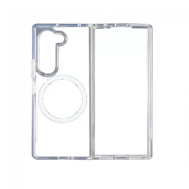 Galaxy Z Fold 7 Kılıf M-safe Şarj Özellikli Şeffaf Sert PC Zore Embos Kapak Galaxy Z Fold 7 Kılıf M-safe Şarj Özellikli Şeffaf Sert PC Zore Embos Kapak