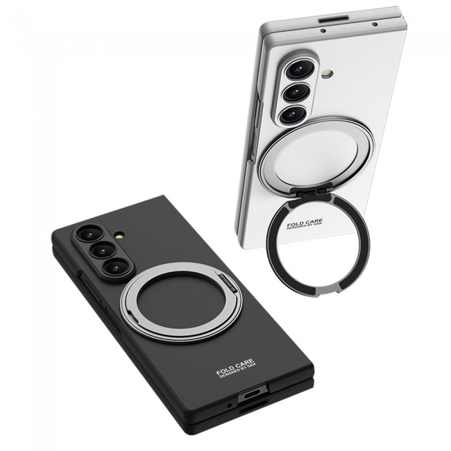 Galaxy Z Fold 7 Kılıf M-safe Şarj Özellikli Zore Kıpta Yüzüklü Kamera Korumalı Kapak