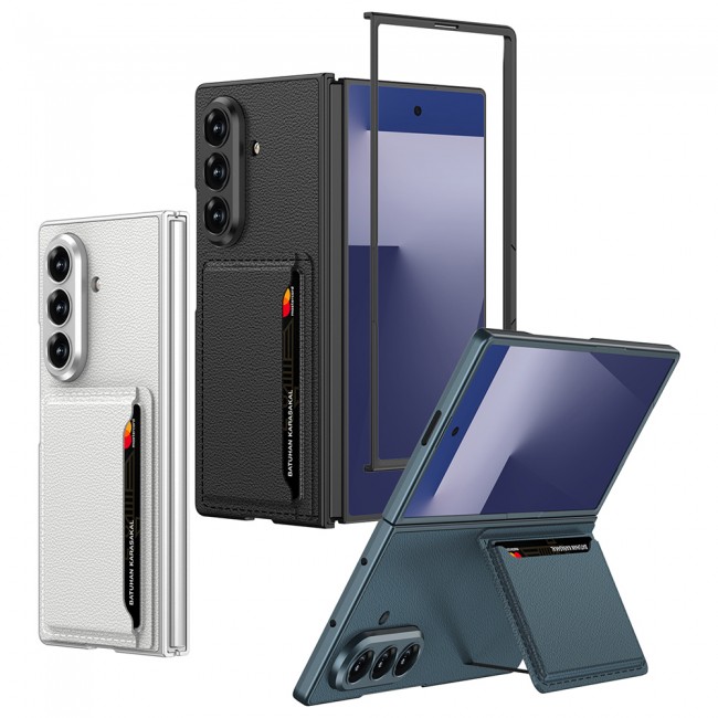 Galaxy Z Fold 7 Suni Deri Arka Yüzey Zore Kartlıklı Kıpta Silikon Kapak Galaxy Z Fold 7 Suni Deri Arka Yüzey Zore Kartlıklı Kıpta Silikon Kapak