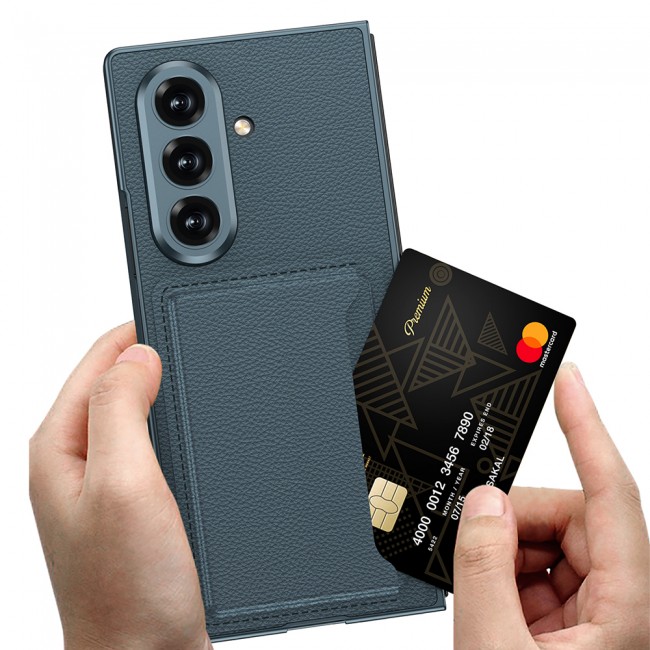 Galaxy Z Fold 7 Suni Deri Arka Yüzey Zore Kartlıklı Kıpta Silikon Kapak Galaxy Z Fold 7 Suni Deri Arka Yüzey Zore Kartlıklı Kıpta Silikon Kapak