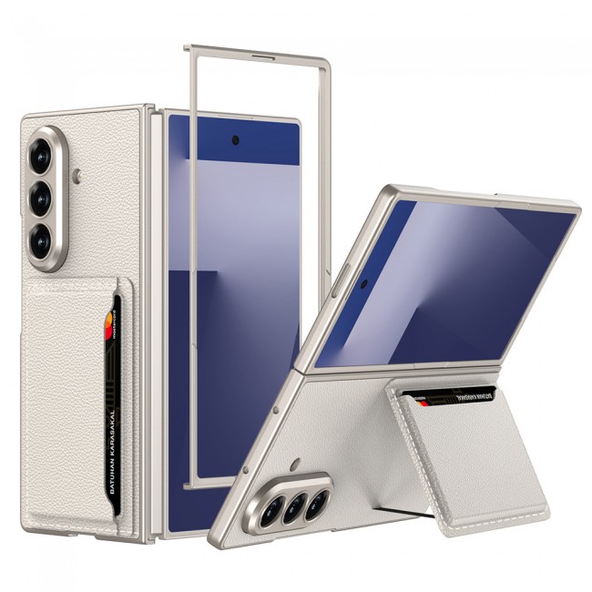 Galaxy Z Fold 7 Suni Deri Arka Yüzey Zore Kartlıklı Kıpta Silikon Kapak Galaxy Z Fold 7 Suni Deri Arka Yüzey Zore Kartlıklı Kıpta Silikon Kapak