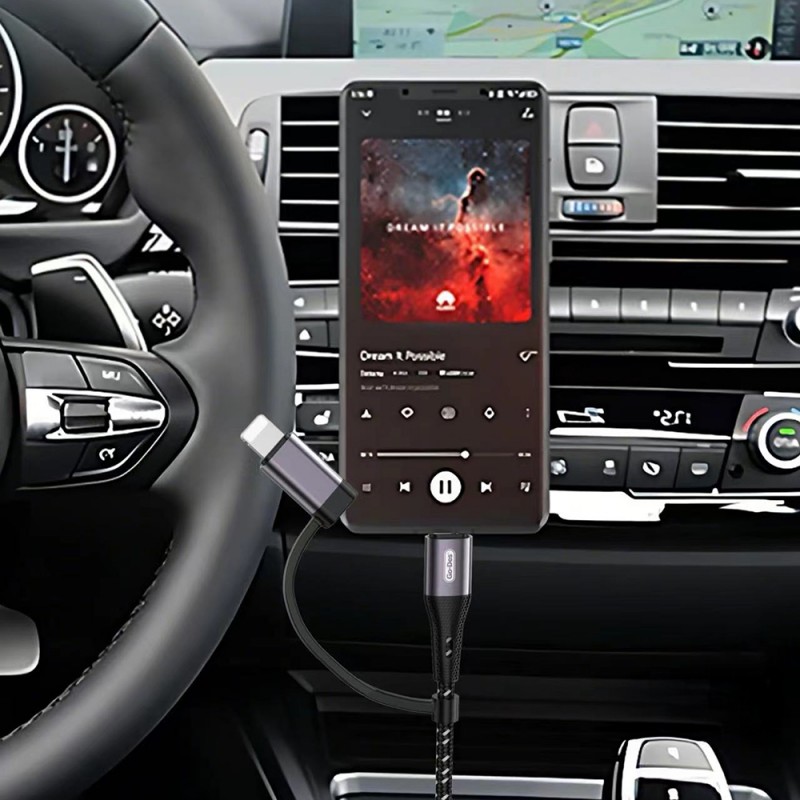 Bal-z Go Des GAC-172 2in1 Type-C & Lightning to 3.5mm AUX Audio Kablo 1M