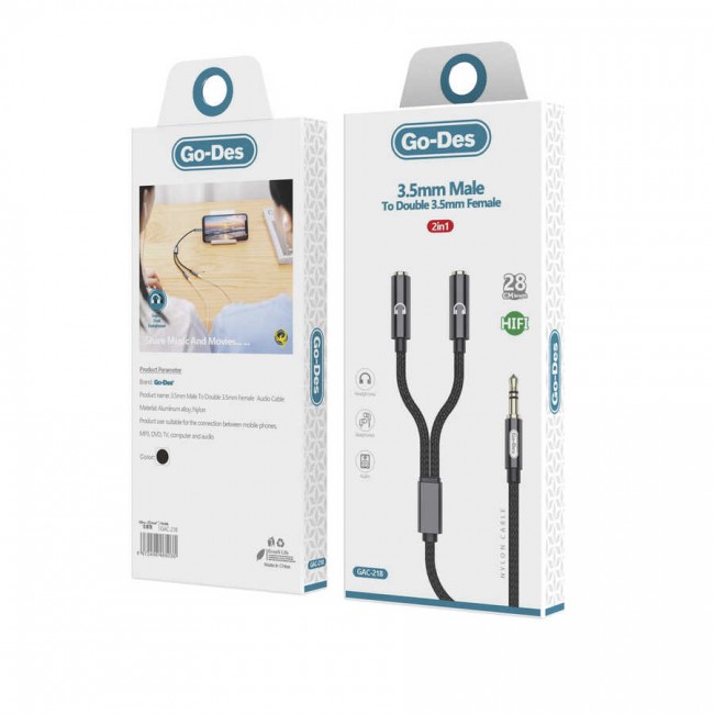 Go Des GAC-218 3.5mm Aux Çoğaltıcı Go Des GAC-218 3.5mm Aux Çoğaltıcı
