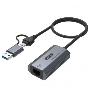 Go Des GD-6836 RJ45 to Type-C ve USB-A Gigabit Ethernet Dönüştürücü Kablo 1000Mbps 50cm Go Des GD-6836 RJ45 to Type-C ve USB-A Gigabit Ethernet Dönüştürücü Kablo 1000Mbps 50cm
