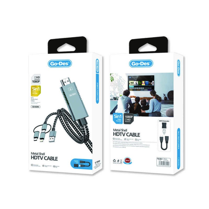 Bal-z Go Des GD-8296 5 in 1 1080P HD HDMI Kablo