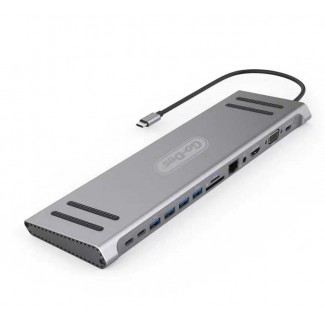 Go Des GD-9120 14 in 1 Stand Özellikli Type-C Hub SD Kart-RJ45-HDMI-VGA-Usb Çoğaltıcı Go Des GD-9120 14 in 1 Stand Özellikli Type-C Hub SD Kart-RJ45-HDMI-VGA-Usb Çoğaltıcı