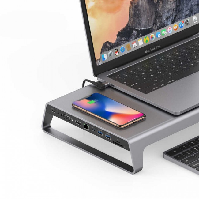 Go Des GD-9128 Hub ve Kablosuz Şarj Destekli Laptop Standı Docking Station Stand Go Des GD-9128 Hub ve Kablosuz Şarj Destekli Laptop Standı Docking Station Stand