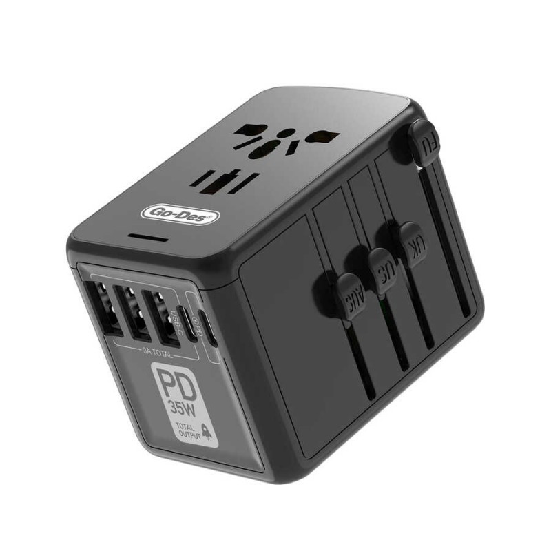 Bal-z Go Des GD-B616 Çoklu Universal TR/US/UK/AUS/EU Uyumlu Şarj Adaptörü Max 35W