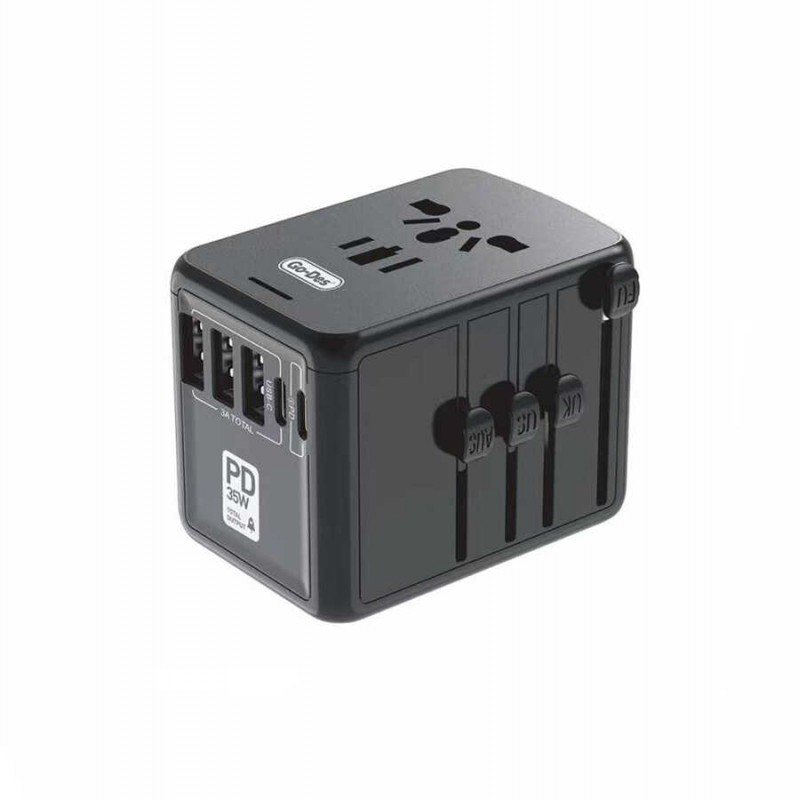 Bal-z Go Des GD-B616 Çoklu Universal TR/US/UK/AUS/EU Uyumlu Şarj Adaptörü Max 35W