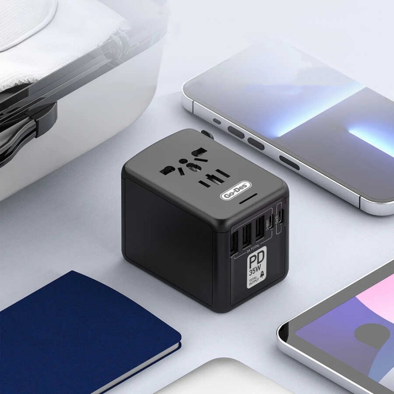 Bal-z Go Des GD-B616 Çoklu Universal TR/US/UK/AUS/EU Uyumlu Şarj Adaptörü Max 35W