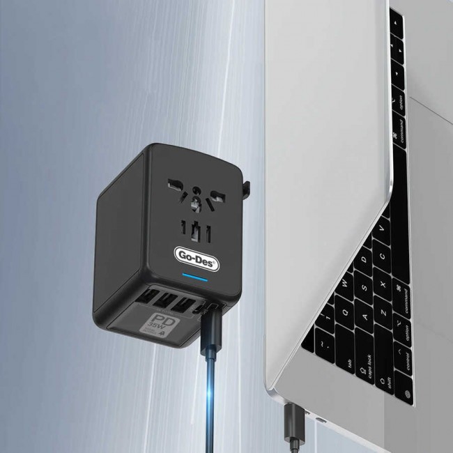 Go Des GD-B616 Çoklu Universal TR/US/UK/AUS/EU Uyumlu Şarj Adaptörü Max 35W Go Des GD-B616 Çoklu Universal TR/US/UK/AUS/EU Uyumlu Şarj Adaptörü Max 35W
