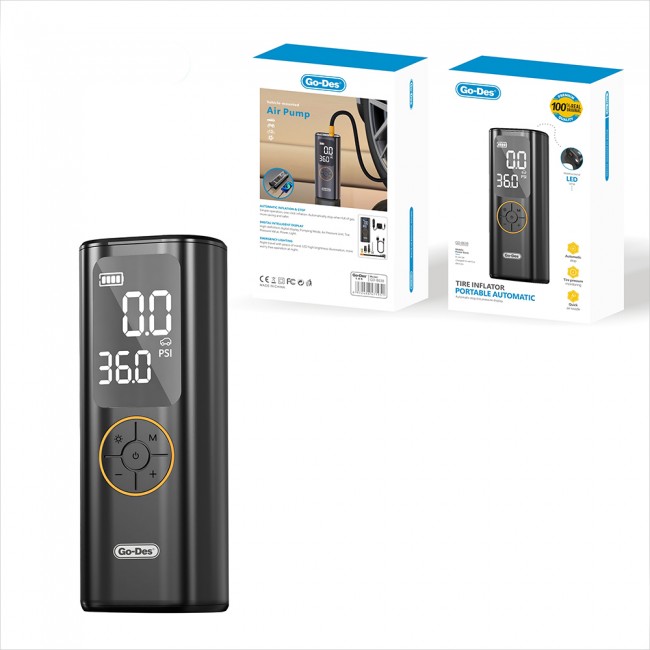 Go Des GD-B638 LED Işıklı Araç Hava Kompresörü ve Powerbank 12V Go Des GD-B638 LED Işıklı Araç Hava Kompresörü ve Powerbank 12V