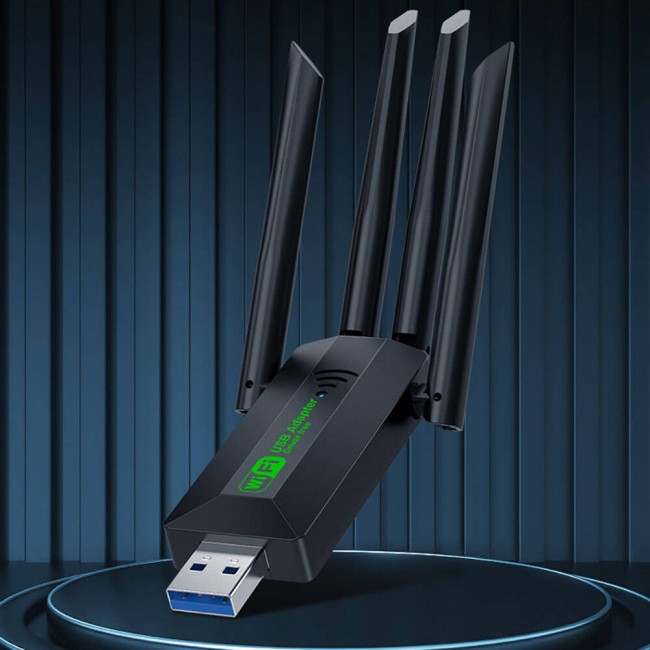 Go Des GD-BT318 Çift Bantlı 1200m 300Mbps 4 Antenli Kablosuz İnternet Sağlayıcı USB WiFi Adaptör Go Des GD-BT318 Çift Bantlı 1200m 300Mbps 4 Antenli Kablosuz İnternet Sağlayıcı USB WiFi Adaptör