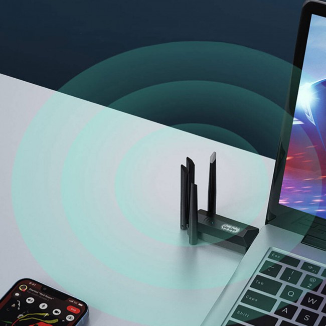 Go Des GD-BT318 Çift Bantlı 1200m 300Mbps 4 Antenli Kablosuz İnternet Sağlayıcı USB WiFi Adaptör Go Des GD-BT318 Çift Bantlı 1200m 300Mbps 4 Antenli Kablosuz İnternet Sağlayıcı USB WiFi Adaptör