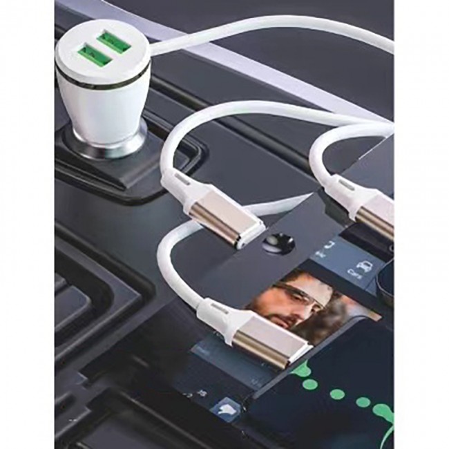 Go Des GD-CC202 5 in 1 5A Hızlı Şarj Çift USB-A ve Micro Type-C Lightning Kablolu Araç Şarj Aleti Go Des GD-CC202 5 in 1 5A Hızlı Şarj Çift USB-A ve Micro Type-C Lightning Kablolu Araç Şarj Aleti