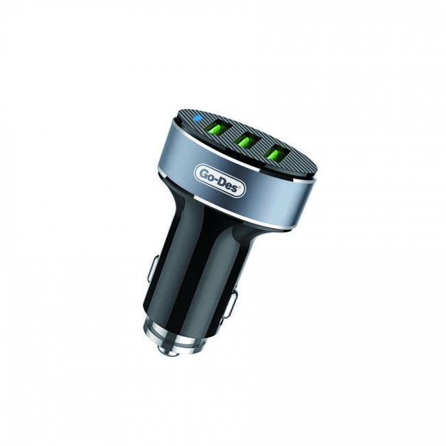 Go Des GD-CC206 3 Usbli Led Işıklı Metal Araç Şarj Başlığı 3.6A Go Des GD-CC206 3 Usbli Led Işıklı Metal Araç Şarj Başlığı 3.6A