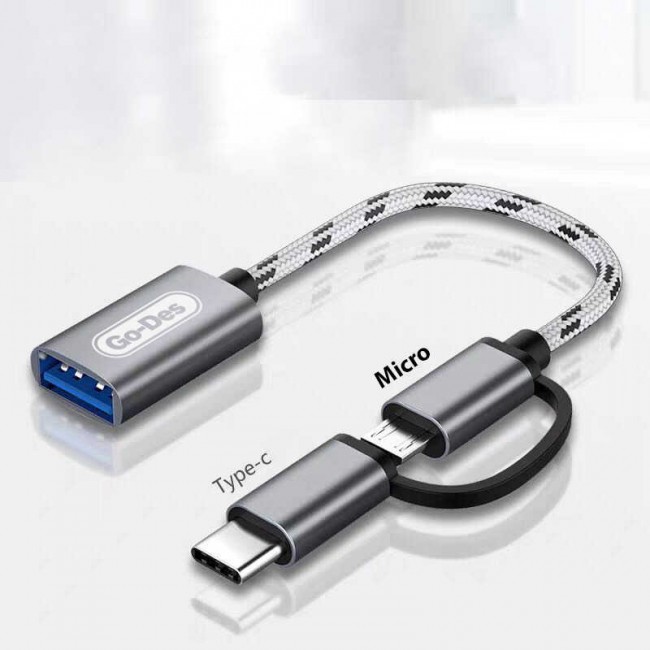 Go Des GD-CT033 2 in 1 Micro - Type-C Otg Go Des GD-CT033 2 in 1 Micro - Type-C Otg